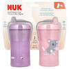 Hard Spout Cup, 9+ Months, Pink and Purple, 2 Cups, 10 oz (100 ml) Each
