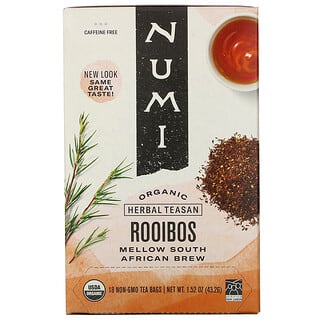 Numi Tea, Teasan de Ervas Orgânicas, Rooibos, Sem Cafeína, 18 Saquinhos de Chá, 43,2 g (1,52 oz)