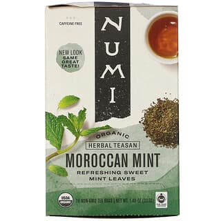 Numi Tea, 有機草本茶，摩洛哥薄荷，不含咖啡萃取，18 茶包，1.40 盎司（39.6 克）