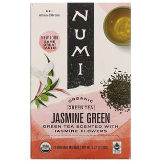 Numi Tea, 有機綠茶，茉莉花綠茶，18 包，1.27 盎司（36 克）
