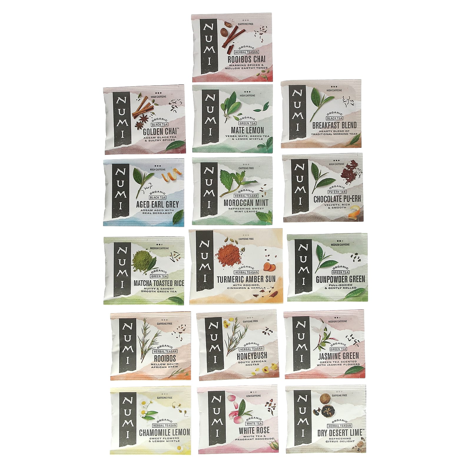 Numi Tea Organic Teas Herbal Teasans Numi s Collection 16 Non GMO 