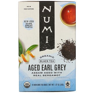Numi Tea, 有機紅茶，陳年伯爵茶，18 茶包，1.27 盎司（36 克）。