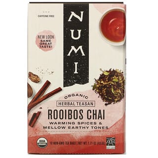Numi Tea, 유기농 허브티, 루이보스 차이, 카페인 무함유, 티백 18개, 48.6g(1.71oz)