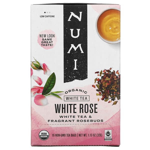 Numi Tea, 有機茶，白茶，白玫瑰，16 茶包，1.13 盎司（32 克）