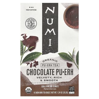 Numi Tea, Organic Pu-Erh Tea, Chocolate Pu-Erh, 16 Non-GMO Tea Bags, 1.24 oz (35.2 g)