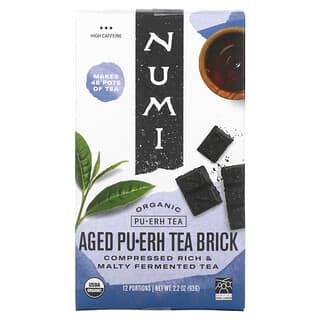 Numi Tea, Té orgánico, té Pu-erh, Bloque de té Pu-erh envejecido, 2.2 oz (63 g)