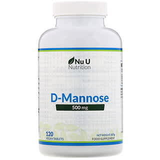 Nu U Nutrition, D-Mannose, 500 mg, 120 comprimés vegan