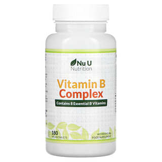 Nu U Nutrition, مركبات فيتامين ب، 180 قرص نباتي