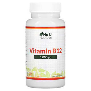 Nu U Nutrition, Vitamine B12, 1000 µg, 180 comprimés végétariens