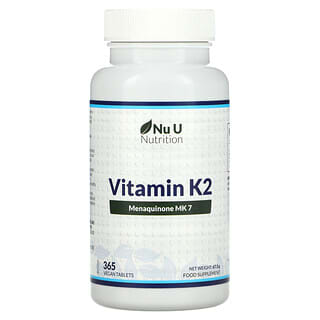 Nu U Nutrition, Vitamine K2, 365 comprimés vegan
