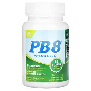 Nutrition Now, PB8 Probiotic, Probiotikum mit 14 Milliarden, 60 pflanzliche Kapseln (7 Milliarden pro Kapsel)