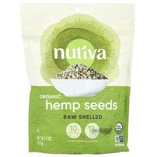 Nutiva, Semillas de cáñamo orgánico, Crudas y sin cáscara, 227 g (8 oz)