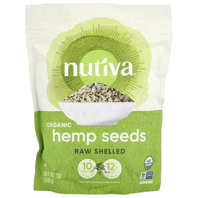 Nutiva, Organic Hemp Seeds, Raw Hulled, 12 oz (340 g)