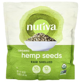 Nutiva, Bio szuperétel, nyers héjas kendermag, 3 font (1,36 kg)