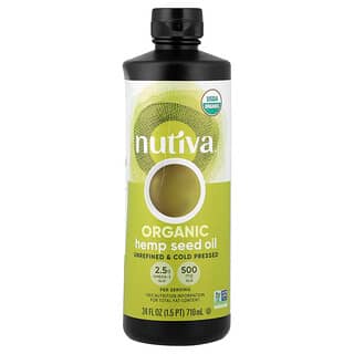 Nutiva, органічна конопляна олія, необроблена, холодного віджиму, 710 мл (24 рідк. унції)