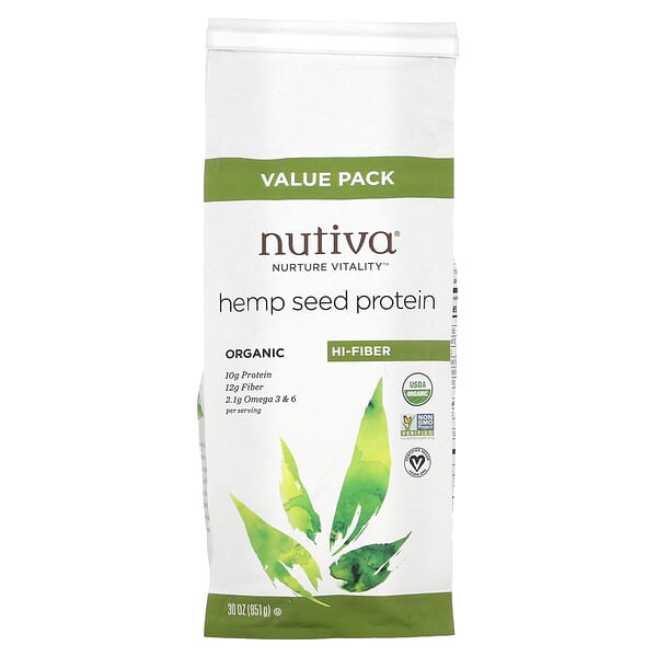 Nutiva, Органічний протеїн насіння коноплі, 30 унцій (851 г)