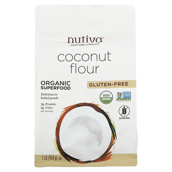 Nutiva, オーガニックココナッツ粉、 1 lb (454 g)