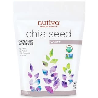 Nutiva, Organic Chia Seed, White, 12 oz (340 g)