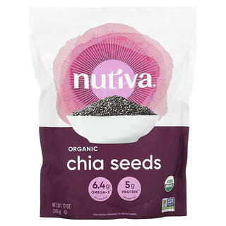 Nutiva, Semillas de Chia Orgánicas, Negras, 12 oz (340 g)