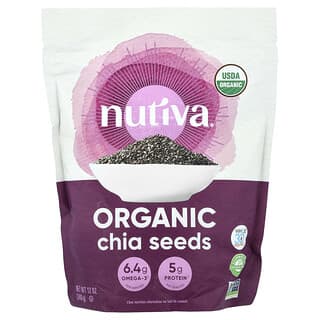 Nutiva, Semillas de Chia Orgánicas, Negras, 12 oz (340 g)