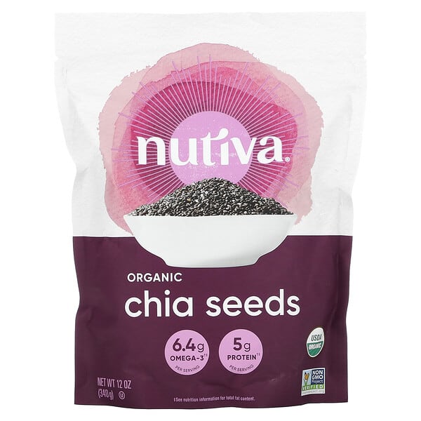Nutiva, органические семена чиа, 340 г (12 унций)