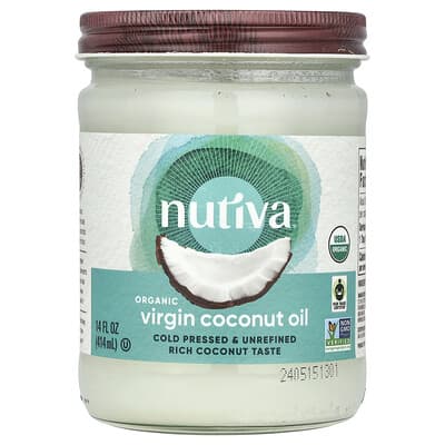 Nutiva, オーガニック バージン ココナッツオイル、414ml