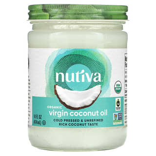 Nutiva‏, שמן קוקוס כתית אורגני, 414 מ"ל (14 אונקיות נוזל)