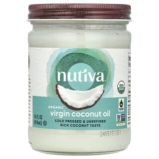 Nutiva, Organic Virgin Coconut Oil, natives Bio-Kokosnussöl, 414 ml (14 fl. oz.)