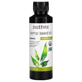 Nutiva, زيت بذور نبات القنب العضوي، معصور على البارد، 8 أونصات سائلة (236 مل)