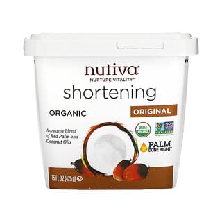 Nutiva, 유기농 쇼트닝, 오리지널, 레드팜 및 코코넛 오일, 15oz(425g)