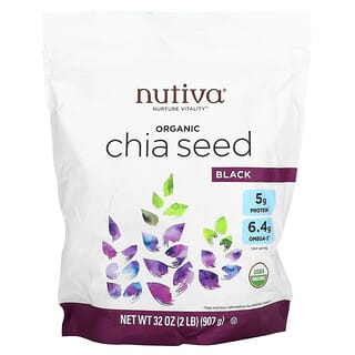 Nutiva, Semilla de chía orgánica, Negra, 32 oz (907 g)
