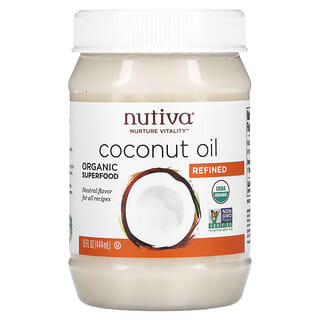 Nutiva, オーガニック ココナッツオイル, 精製, 15 液量オンス (444 ml)