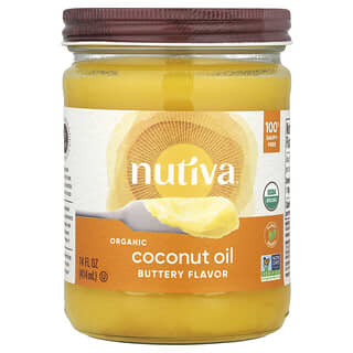 Nutiva, Aceite de coco orgánico, Sabor mantecoso, 414 ml (14 oz. líq.)