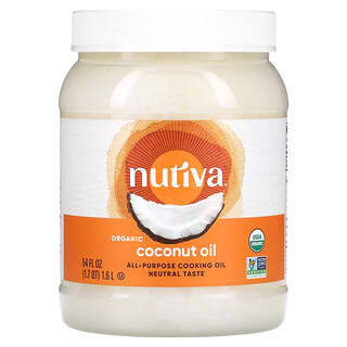 Nutiva, زيت طهي لجميع الأغراض ، زيت جوز الهند العضوي ، 54 أونصة سائلة (1.6 لتر)