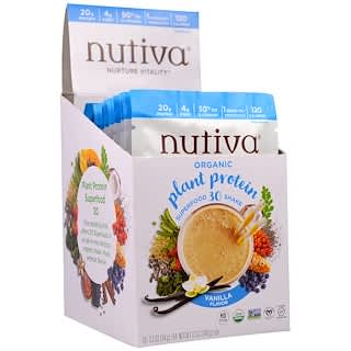 Nutiva, Organic Plant Protein, Vanilla Flavor, 10 Packets, 1.2 oz (34 g) Each