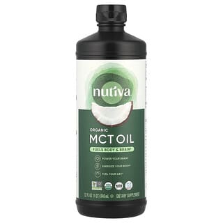 Nutiva, 100% Organic Coconut MCT Oil, Unflavored, 32 fl oz (946 ml)