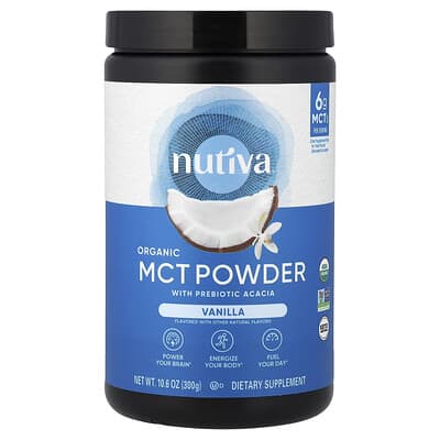 Nutiva, Organic MCT Powder, Vanilla, 10.6 oz (300 g)