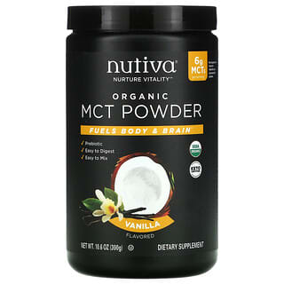 Nutiva, органические MCT в виде порошка, со вкусом ванили, 300 г (10,6 унций)