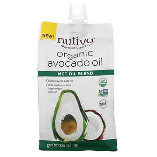 Nutiva, Aceite de aguacate orgánico, Mezcla de aceites de MCT, 355 ml (12 oz. Líq.)
