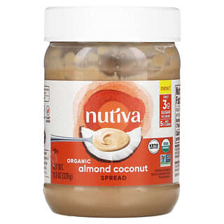 Nutiva, 유기농 아몬드 코코넛 스프레드, 326g(11.5oz)