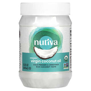 Nutiva, زيت جوز هند عضوي، بكر ، 15 أونصة سائلة (444 مل)