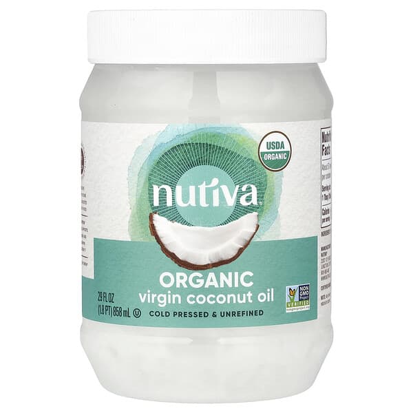 Nutiva, 有機初榨椰子油，29 液量盎司（858 毫升）