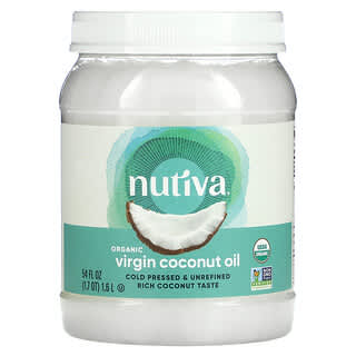 Nutiva, Aceite de coco orgánico, Virgen, 1,6 l (54 oz. líq.)