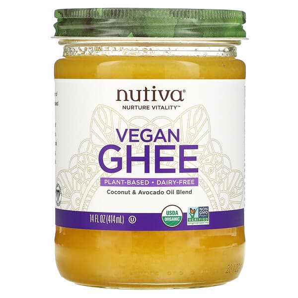 Nutiva, 有機素食酥油，14 液量盎司（414 毫升）