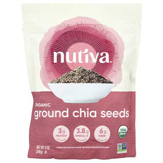 Nutiva, Seminte de chia macinate organice, 12 oz (340 g)