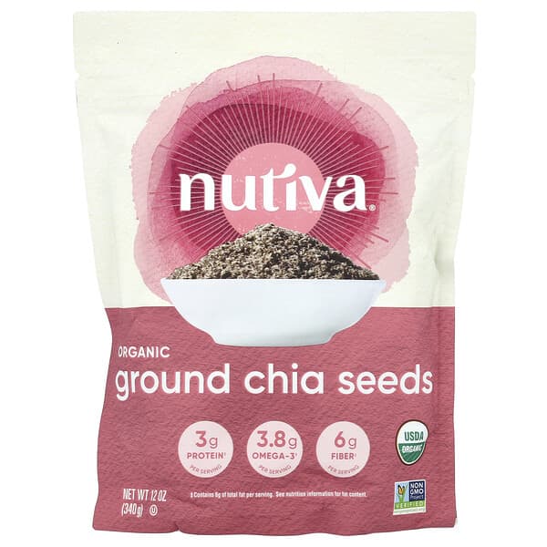 Nutiva, 有機研磨奇亞籽，12 盎司（340 克）