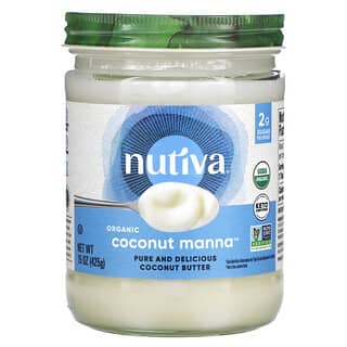 Nutiva‏, Coconut Manna, חמאת קוקוס טהורה וטעימה, אורגנית, 425 גרם (15 אונקיות)