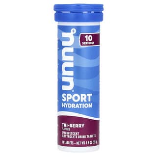 Nuun, Hidratación deportiva, Bebida efervescente con electrolitos, Tri-Berry, 10 comprimidos