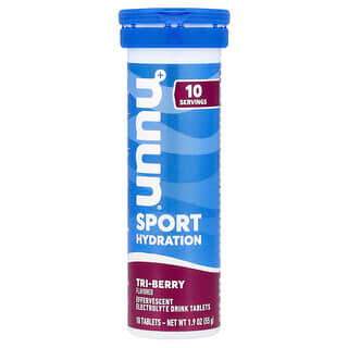 Nuun, Sport hidratálás, pezsgő elektrolit ital, Tri-Berry, 10 tabletta