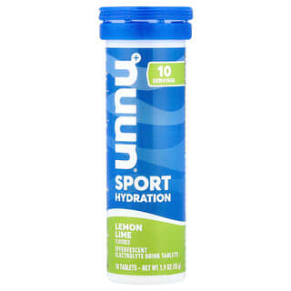 Nuun, Sportowe nawodnienie, musujący napój elektrolitowy, cytryna i limonka, 10 tabletek